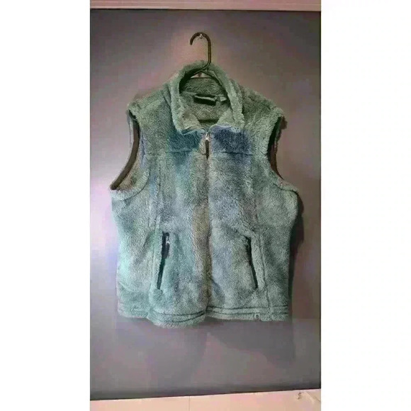 Free Country Jade Mist Alpine Butter Pile Zip-Up Vest Size XL - Picture 1 of 6